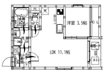 神戸市垂水区王居殿(山陽電鉄線滝の茶屋駅)のアパート賃貸物件 間取画像
