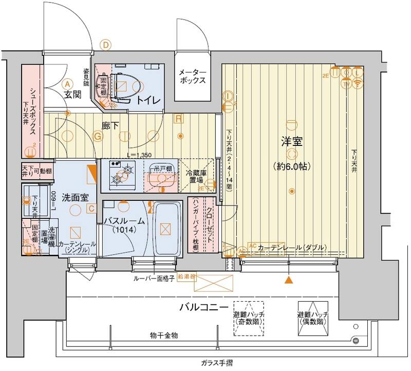 神戸市中央区下山手通(神戸市営地下鉄線県庁前駅)のマンション賃貸物件 間取画像