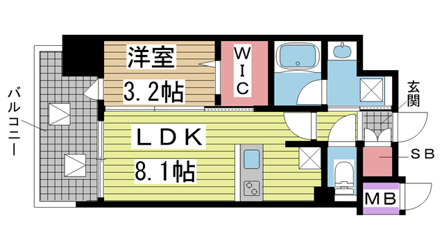 神戸市中央区下山手通(神戸市営地下鉄線県庁前駅)のマンション賃貸物件 間取画像