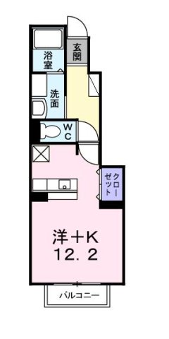 神戸市西区水谷(JR山陽本線明石駅)のアパート賃貸物件 間取画像