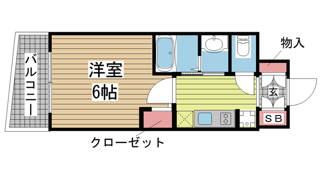 神戸市中央区下山手通(神戸市営地下鉄線大倉山駅)のマンション賃貸物件 間取画像