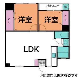 神戸市兵庫区新開地(神戸電鉄有馬線湊川駅)のマンション賃貸物件 間取画像