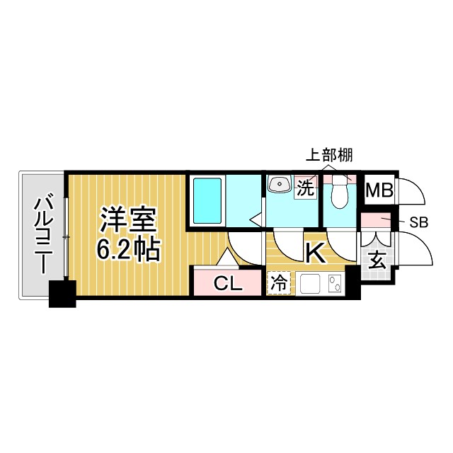 神戸市兵庫区鍛冶屋町(神戸市営地下鉄海岸線中央市場前駅)のマンション賃貸物件 間取画像