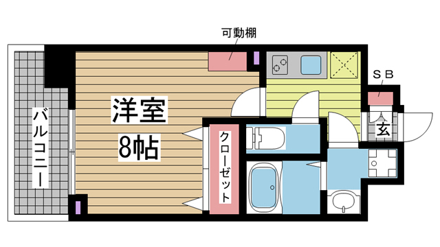 神戸市中央区生田町(神戸市営地下鉄線新神戸駅)のマンション賃貸物件 間取画像