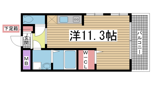 神戸市中央区雲井通(JR東海道本線(近畿)三ノ宮駅)のマンション賃貸物件 間取画像