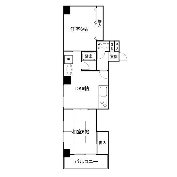 神戸市兵庫区上沢通(神戸市営地下鉄線上沢駅)のマンション賃貸物件 間取画像