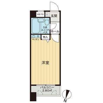 神戸市中央区花隈町(神戸高速線花隈駅)のマンション賃貸物件 間取画像