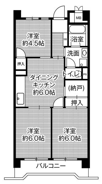 神戸市中央区港島中町(ポートアイランド線北埠頭駅)のマンション賃貸物件 間取画像