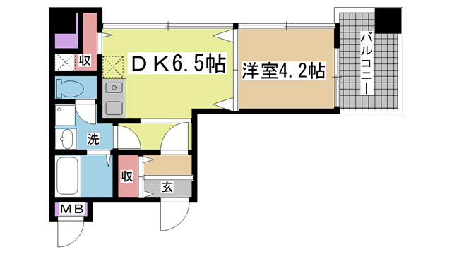 神戸市灘区友田町(阪神本線新在家駅)のマンション賃貸物件 間取画像