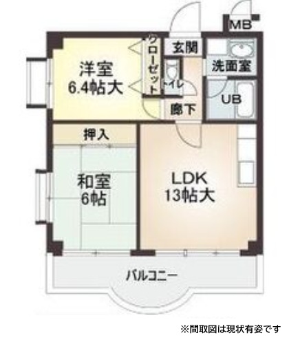 神戸市東灘区本山北町(JR東海道本線(近畿)摂津本山駅)のマンション賃貸物件 間取画像