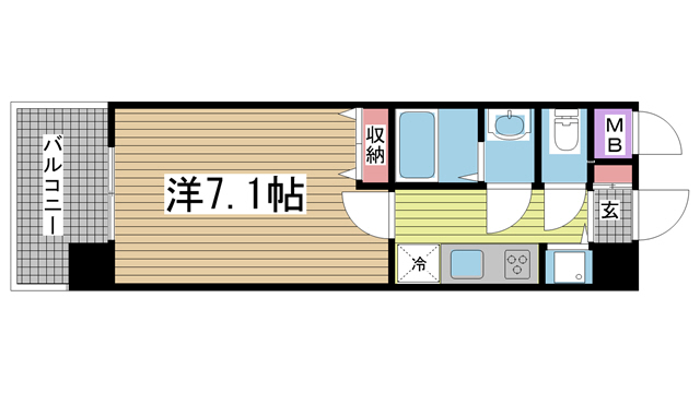 神戸市中央区二宮町(JR東海道本線(近畿)三ノ宮駅)のマンション賃貸物件 間取画像