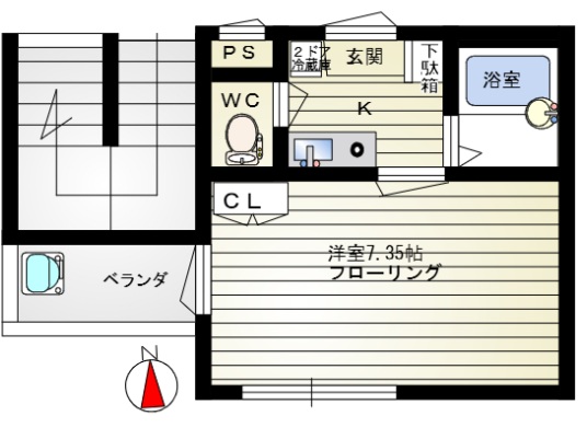 神戸市東灘区本庄町(JR東海道本線(近畿)甲南山手駅)のマンション賃貸物件 間取画像