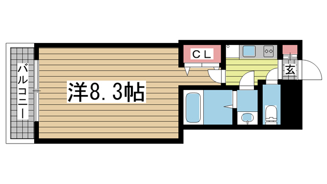 神戸市中央区中山手通(JR東海道本線(近畿)元町駅)のマンション賃貸物件 間取画像