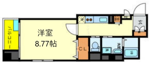 神戸市長田区松野通(JR山陽本線新長田駅)のマンション賃貸物件 間取画像
