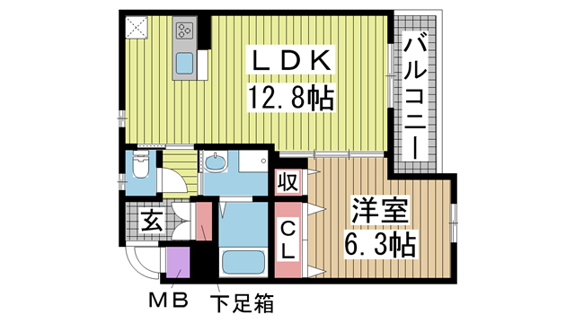 神戸市長田区大道通(神戸高速線高速長田駅)のマンション賃貸物件 間取画像