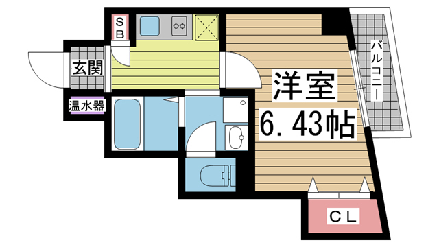 神戸市中央区北長狭通(JR東海道本線(近畿)神戸駅)のマンション賃貸物件 間取画像