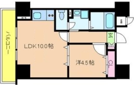 神戸市東灘区住吉南町(阪神本線住吉駅)のマンション賃貸物件 間取画像