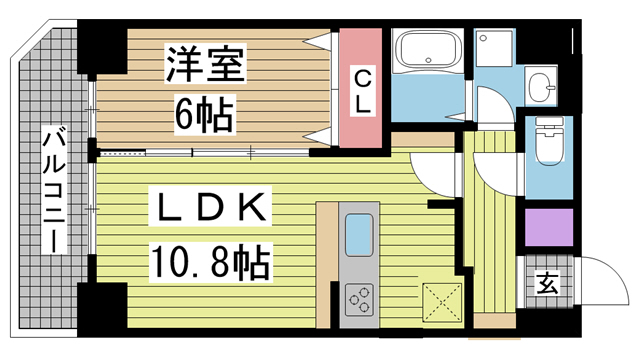 神戸市中央区下山手通(JR東海道本線(近畿)三ノ宮駅)のマンション賃貸物件 間取画像