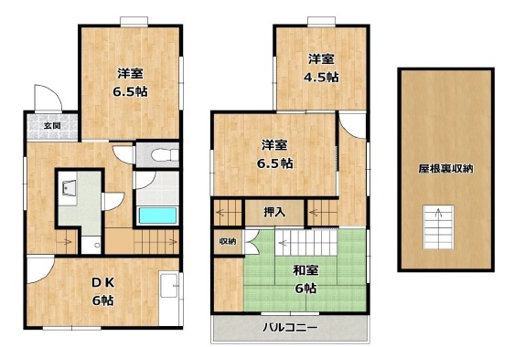 神戸市須磨区妙法寺(神戸市営地下鉄線妙法寺駅)の貸家賃貸物件 間取画像