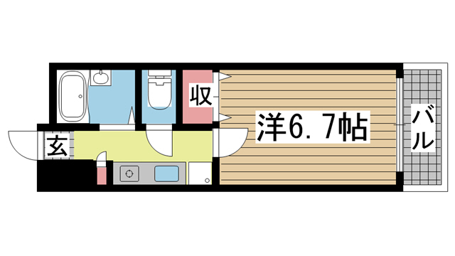 神戸市中央区旭通(JR東海道本線(近畿)三ノ宮駅)のマンション賃貸物件 間取画像