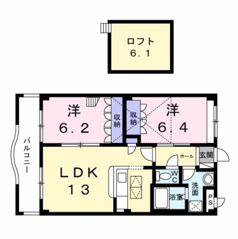 神戸市西区伊川谷町潤和(JR山陽本線明石駅)のアパート賃貸物件 間取画像