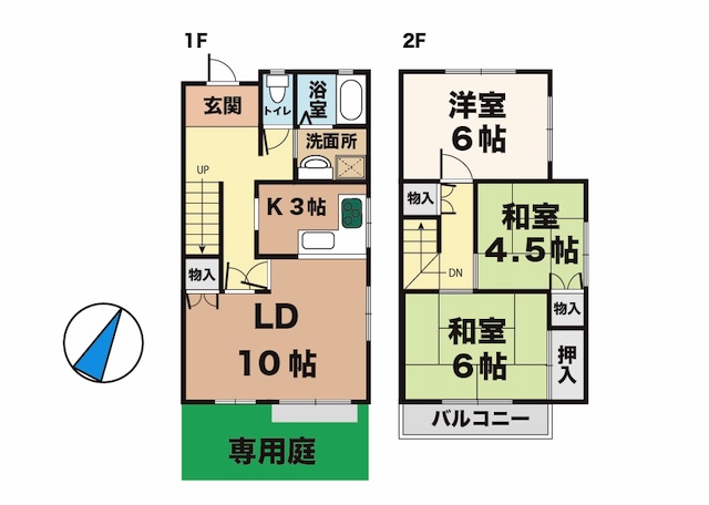 神戸市西区大津和(神戸市営地下鉄線伊川谷駅)のタウンハウス賃貸物件 間取画像
