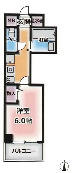 神戸市兵庫区羽坂通(JR山陽本線兵庫駅)のマンション賃貸物件 間取画像