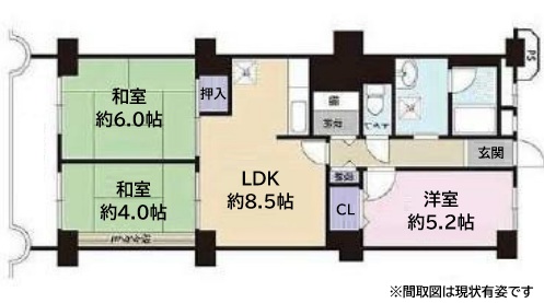神戸市兵庫区新開地(JR東海道本線(近畿)神戸駅)のマンション賃貸物件 間取画像