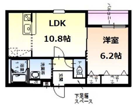 神戸市東灘区青木(阪神本線青木駅)のアパート賃貸物件 間取画像
