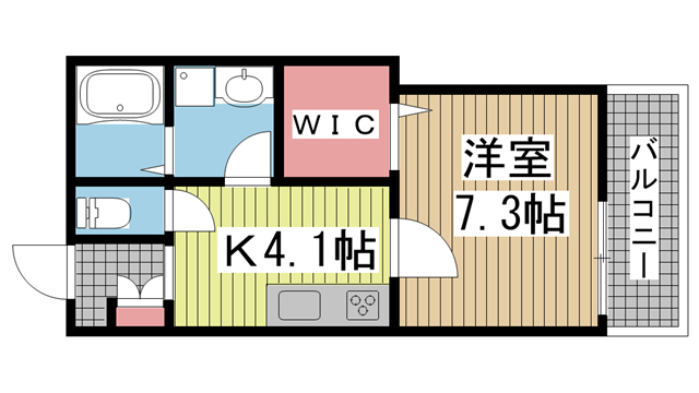 神戸市中央区下山手通(JR東海道本線(近畿)三ノ宮駅)のマンション賃貸物件 間取画像