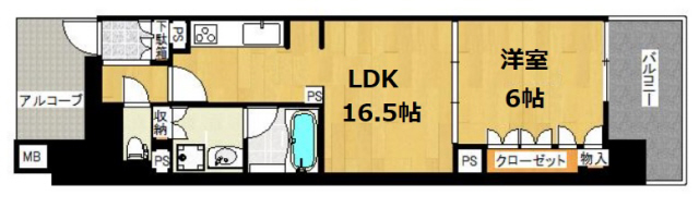 神戸市中央区浜辺通(JR東海道本線(近畿)三ノ宮駅)のマンション賃貸物件 間取画像