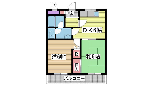 神戸市須磨区衣掛町(JR山陽本線須磨海浜公園駅)のアパート賃貸物件 間取画像