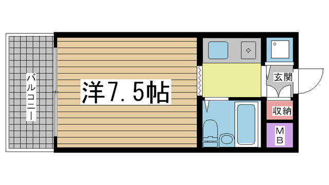 神戸市兵庫区馬場町(神戸市営地下鉄線大倉山駅)のマンション賃貸物件 間取画像