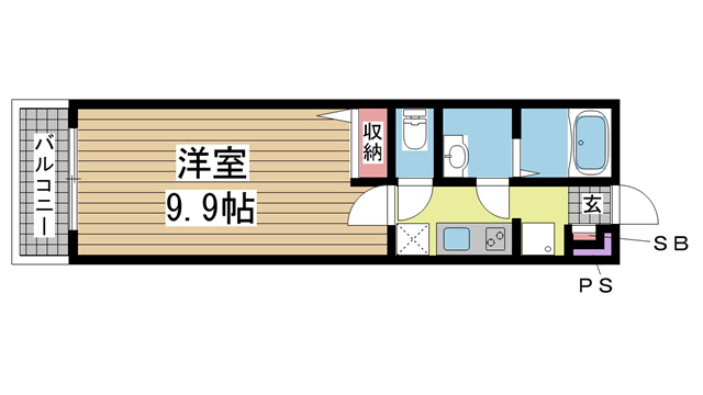 神戸市兵庫区駅南通(JR山陽本線兵庫駅)のマンション賃貸物件 間取画像