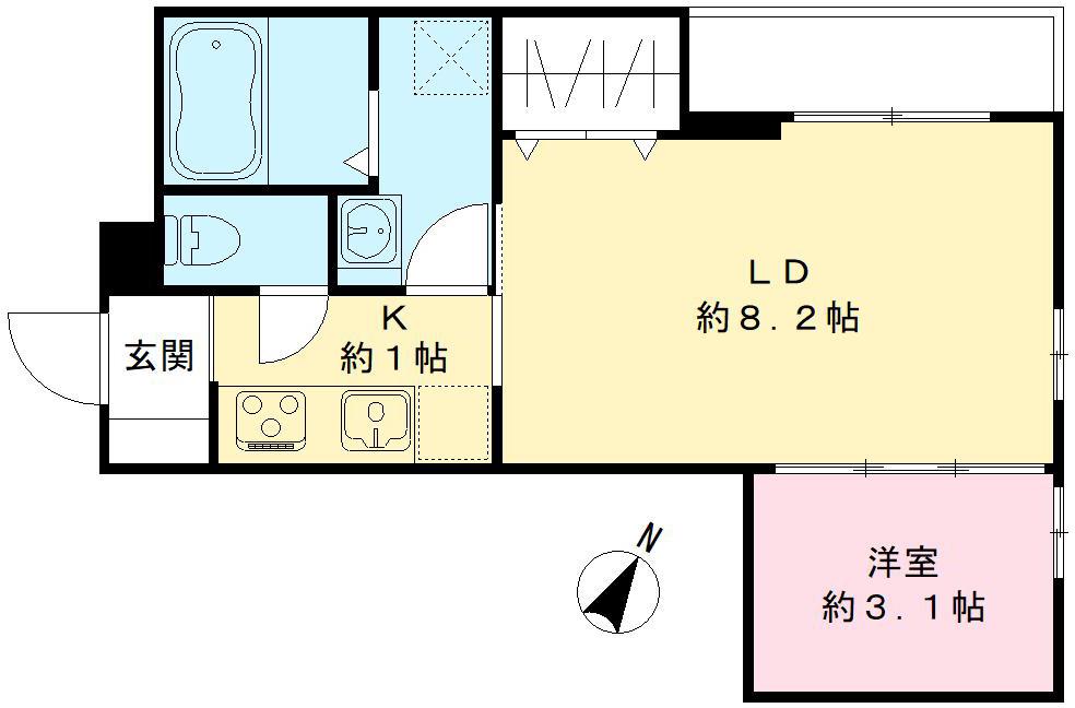 神戸市中央区神若通(阪急神戸線春日野道駅)のアパート賃貸物件 間取画像
