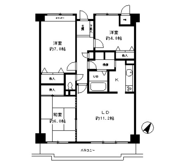 神戸市東灘区西岡本(JR東海道本線(近畿)住吉駅)のマンション賃貸物件 間取画像