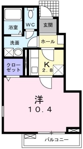神戸市西区高雄台(神戸電鉄粟生線緑ヶ丘駅)のアパート賃貸物件 間取画像