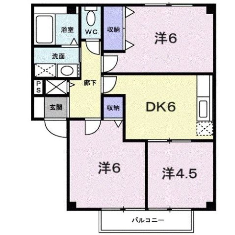 神戸市北区有野中町(神戸電鉄三田線田尾寺駅)のアパート賃貸物件 間取画像