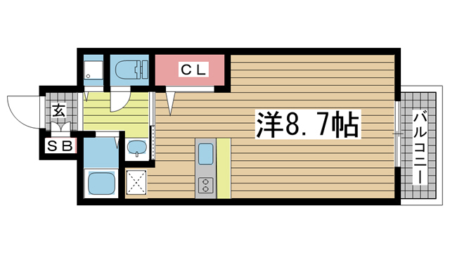 神戸市中央区八幡通(JR東海道本線(近畿)三ノ宮駅)のマンション賃貸物件 間取画像