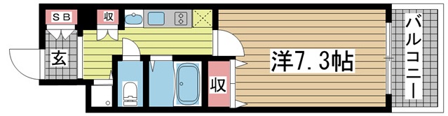 神戸市中央区中町通(JR東海道本線(近畿)神戸駅)のマンション賃貸物件 間取画像