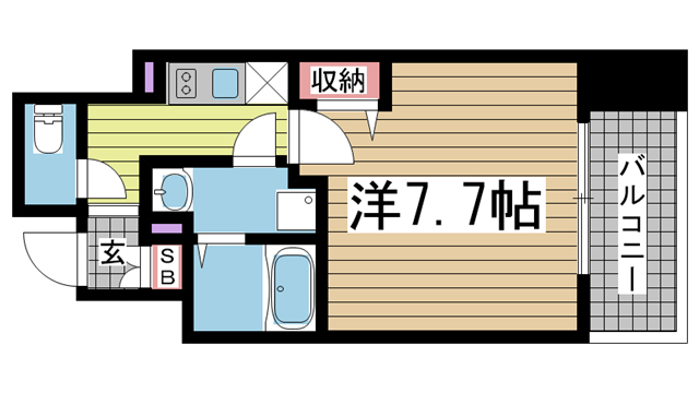 神戸市中央区海岸通(JR東海道本線(近畿)元町駅)のマンション賃貸物件 間取画像