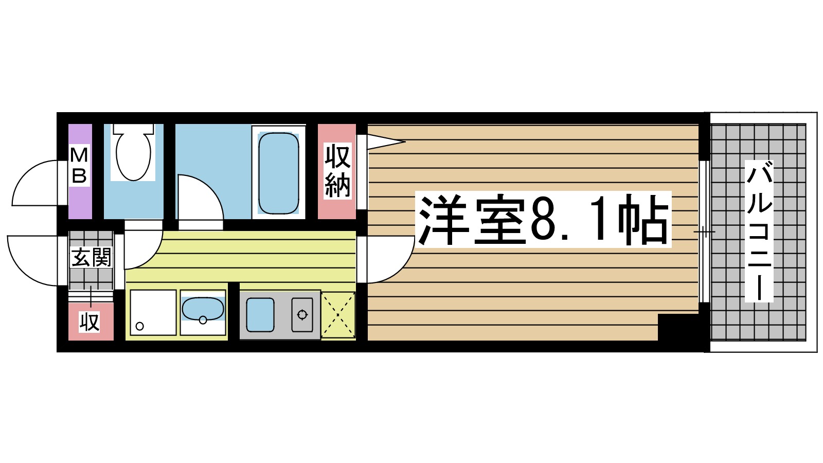 神戸市中央区雲井通(JR東海道本線(近畿)三ノ宮駅)のマンション賃貸物件 間取画像