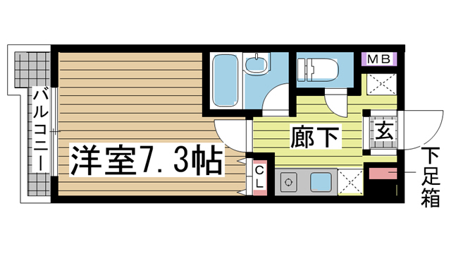 神戸市中央区琴ノ緒町(JR東海道本線(近畿)三ノ宮駅)のマンション賃貸物件 間取画像