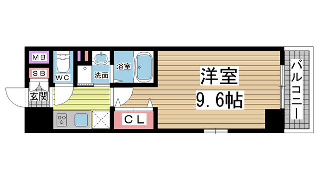 神戸市兵庫区駅南通(JR山陽本線兵庫駅)のマンション賃貸物件 間取画像