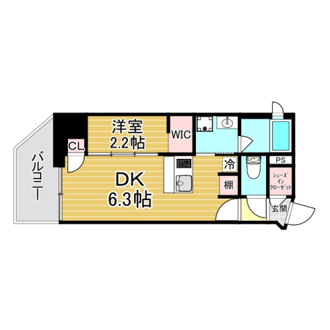 神戸市中央区元町通(JR東海道本線(近畿)元町駅)のマンション賃貸物件 間取画像