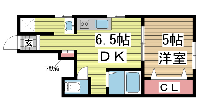 神戸市中央区山本通(神戸市営地下鉄線県庁前駅)のアパート賃貸物件 間取画像