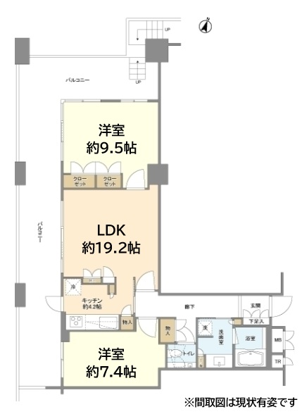 神戸市中央区中山手通(JR東海道本線(近畿)元町駅)のマンション賃貸物件 間取画像