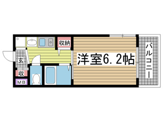 神戸市中央区東川崎町(JR東海道本線(近畿)神戸駅)のマンション賃貸物件 間取画像
