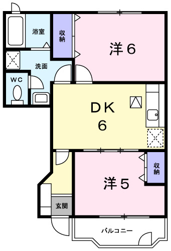 神戸市西区水谷(JR山陽本線明石駅)のアパート賃貸物件 間取画像