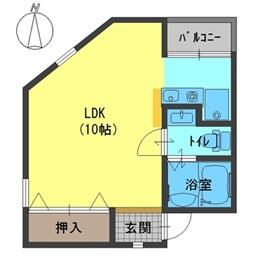 神戸市兵庫区吉田町(神戸市営地下鉄海岸線御崎公園駅)のマンション賃貸物件 間取画像